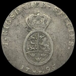 1795 MF, speciedaler, Altona, Chr.VII, Sieg 25.1, Hede 13A, Kva. 1-1+