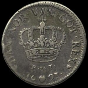 1693, krone 1693 "Klumpkrone", Chr.V, Sieg 24, Hede 104, Kva. 1-1+