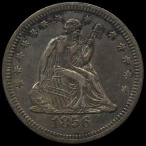 USA, 1/4 dollar 1856, Seated Liberty Quarter, KM A64.2, Kva. 1+