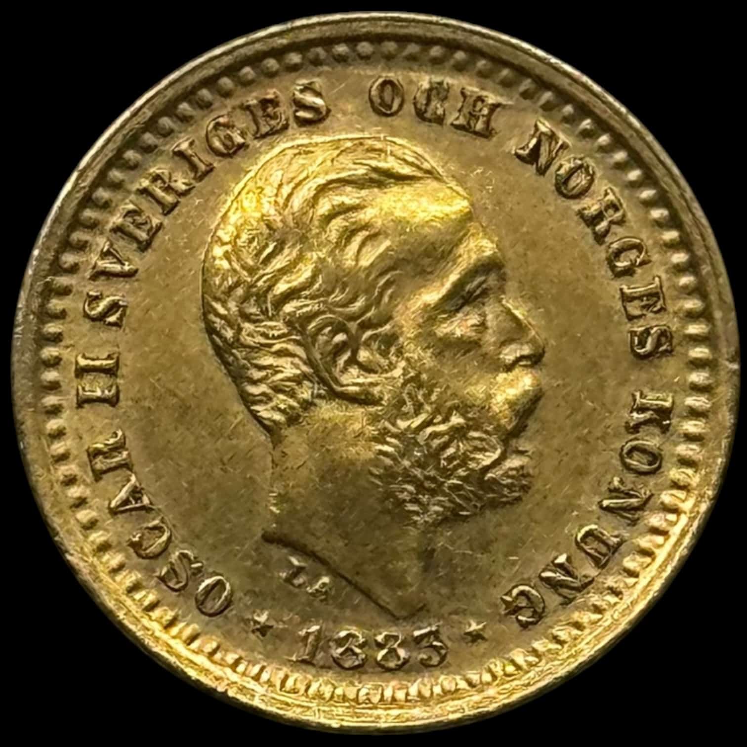 Sverige, 5 kronor 1883, Oskar II, SM 36, KM 756, Kva. 01 Medaljeprægskarakter - Image 3