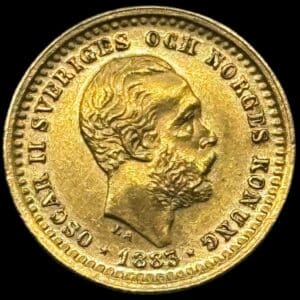 Sverige, 5 kronor 1883, Oskar II, SM 36, KM 756, Kva. 01 Medaljeprægskarakter