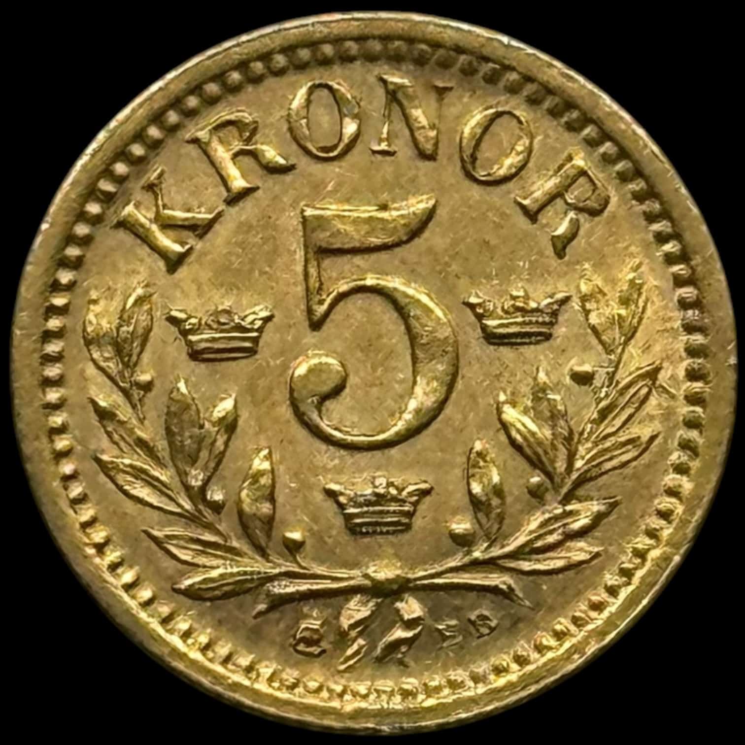 Sverige, 5 kronor 1883, Oskar II, SM 36, KM 756, Kva. 01 Medaljeprægskarakter - Image 4