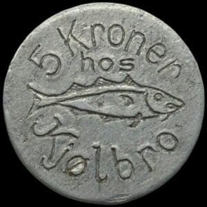 Færøerne, 5 kroner J. F. Kjølbro, Klaksvig, Sieg 2.6, Kva. 01