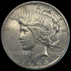 USA, Peace Dollar 1924 S, KM 150, Kva. 1+