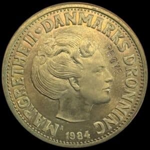 Prøvemønt, 20 kroner 1984, GP 23, præget i 51 stk