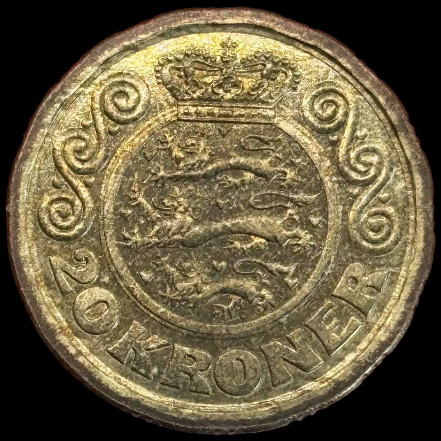 Prøvemønt, 20 krone 1986, GP 37d 16×3 riller indad, præget i 198 stk "Modelfoto" - Image 2