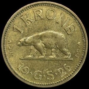 Grønland, 1 krone 1926, Sieg 4.1, Hede 1, Kva. 01