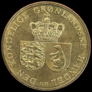 Grønland, 1 krone 1957, Sieg 6, Hede 5, Kva. 0