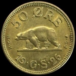 Grønland, 50 øre, Sieg 3, Hede 2, Kva. 0-01