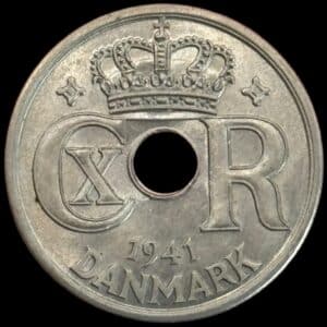 Færøerne, 25 øre 1941, Sieg 5, Hede 24C, Kva. 0 "Pragteksemplar"