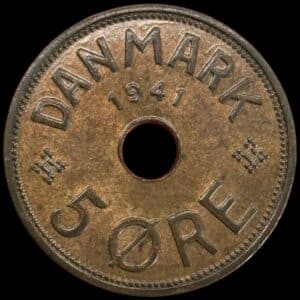 Færøerne, 5 øre 1941, Sieg 3, Hede 28C, Kva. 0 "Lakket"