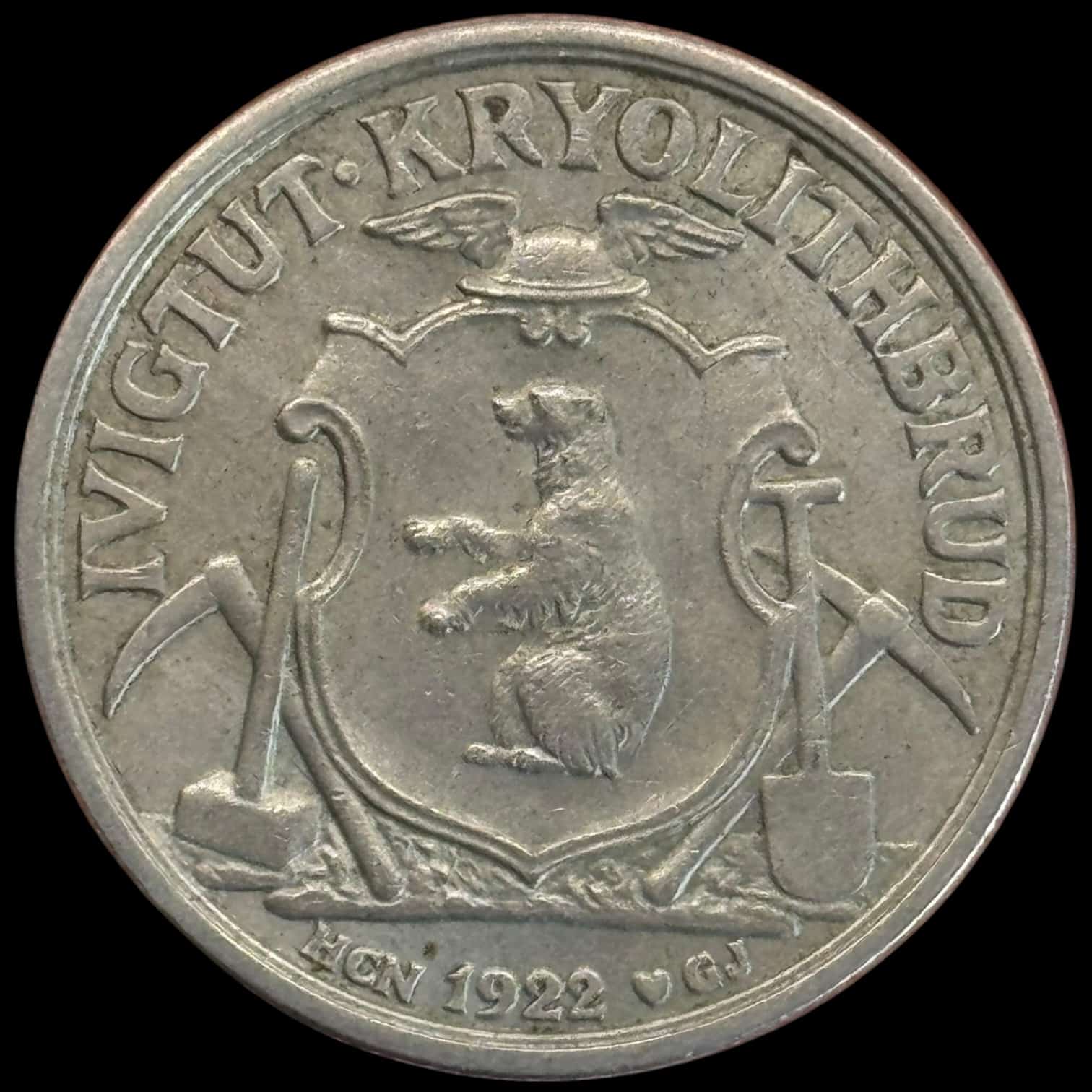 Grønland, 10 kroner 1922, Kryolith, Mine- og Handels Selskabet, Sieg 4.5, Kva. 1+ - Image 2