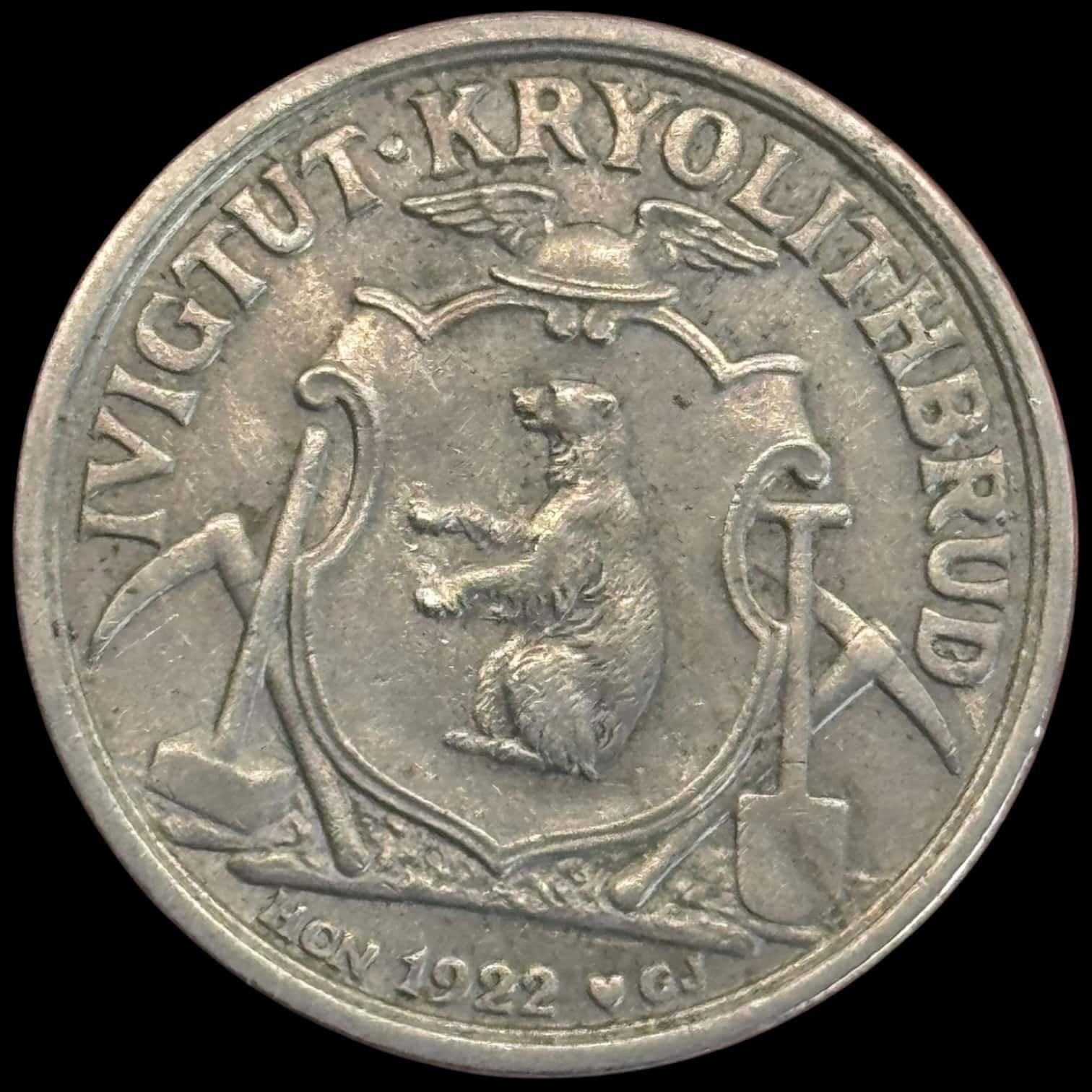Grønland, 10 kroner 1922, Kryolith, Mine- og Handels Selskabet, Sieg 4.5, Kva. 1+-01 - Image 2