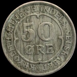 Grønland, 50 øre 1922, Kryolith, Mine- og Handels Selskabet, Sieg 4.2, Kva. 1+