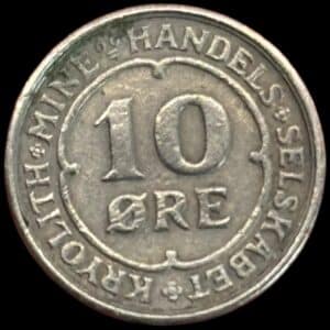 Grønland, 10 øre 1922, Kryolith, Mine- og Handels Selskabet, Sieg 4.1, Kva. 1+