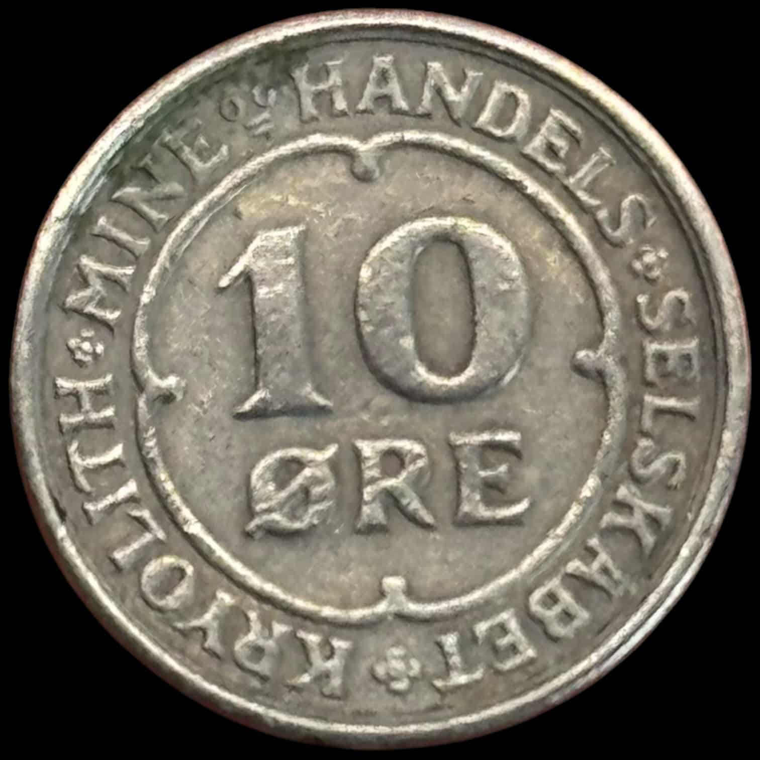 Grønland, 10 øre 1922, Kryolith, Mine- og Handels Selskabet, Sieg 4.1, Kva. 1+