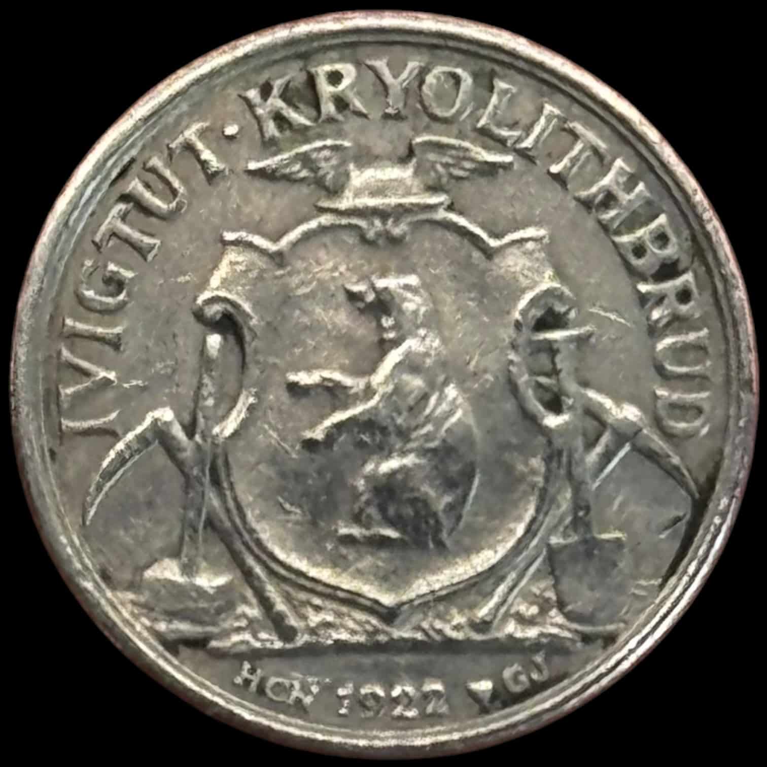 Grønland, 10 øre 1922, Kryolith, Mine- og Handels Selskabet, Sieg 4.1, Kva. 1+ - Image 2