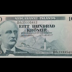 Island, 100 kronur 1965, Nr. DA23335412, Sieg 50, Pick 44, Kva. 0