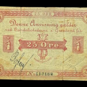 Grønland, 25 øre 1905, Ryberg/Berg, Nr. 113182, Sieg 48, Pick 4, Kva. 1-
