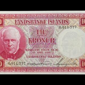 Island, 10 kronur 1948, Nr. 0011377, Sieg 36, Pick 33, Kva. 0