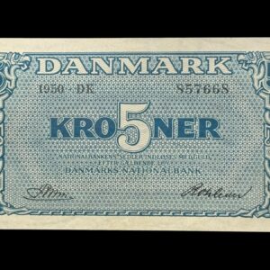 5 kroner 1950 DK, Riim/Rohleder, Nr. 857668, Sieg 119, DOP 128b, Pick 35b, Kva. 0-01