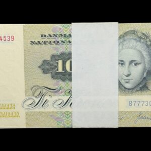 Bundt “10 stk” 10 kroner 1977 B7, Valuer/Hoffmeyer, Nr. 7704539-48, Sieg 139, DOP 148, Pick 48, Kva. 0