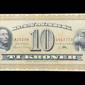 10 kroner 1952 A2, Riim/Svend Nielsen, Nr. 1917772, Sieg 130, DOP 139, Pick 43, Kva. 1