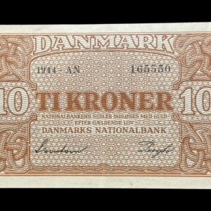 10 kroner 1944 AN, Svendsen/Pugh, Nr. 165550, Sieg 120, DOP 129, Pick 36, Kva. 01