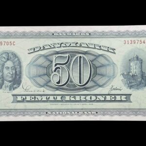 50 kroner 1970 A9, Valuer/Sunesen, Nr. 3139754, Sieg 135, DOP 144, Pick 45, Kva. 0