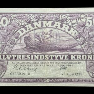 50 kroner 1948 k, Halberg/Friis, Nr. 0563239, Sieg 124, DOP 133, Pick 38, Kva. 1+