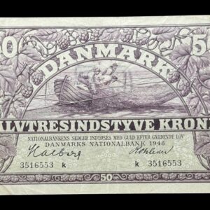 50 kroner 1948 k, Halberg/Rohleder, Nr. 3516553, Sieg 124, DOP 133, Pick 38, Kva. 1-1+