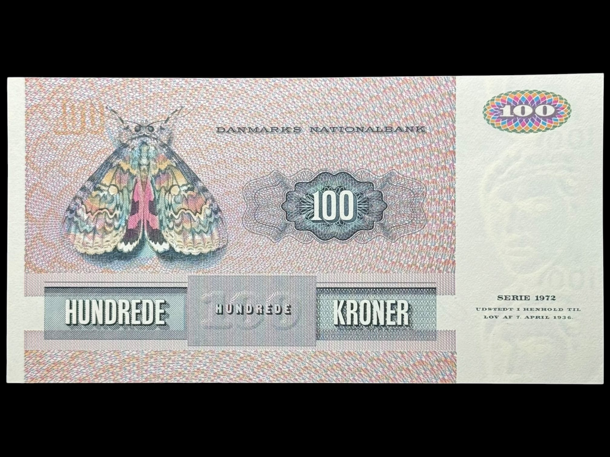 100 kroner 1979 B1, Valeur/Hoffmeyer, Nr. 8632597, Sieg 142, DOP 151, Pick 51, Kva. 0 - Image 2