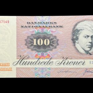 100 kroner 1979 B3, Valeur/Svend Andersen, Nr. 5667549, Sieg 142, DOP 151, Pick 51, Kva. 0
