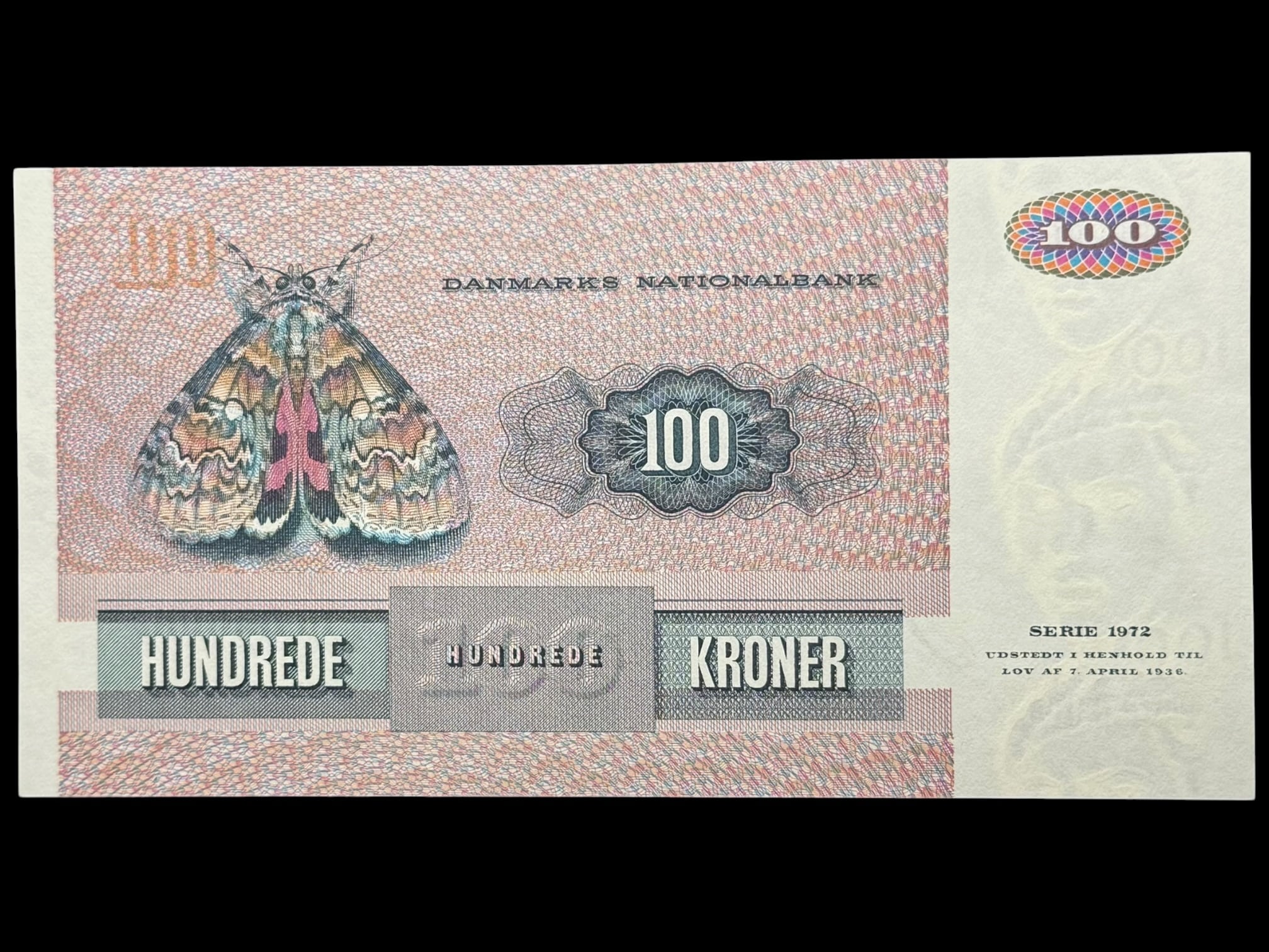 100 kroner 1978 A8, Valeur/Hoffmeyer, Nr. 3880965, Sieg 142, DOP 151, Pick 51, Kva. 0 - Image 2