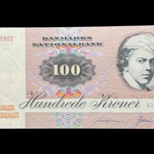 100 kroner 1978 B0, Valeur/Svend Andersen, Nr. 4910802, Sieg 142, DOP 151, Pick 51, Kva. 0
