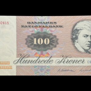 100 kroner 1985 C9, Billestrup/R. Mikkelsen, Nr. 2802815, Sieg 142, DOP 151, Pick 51, Kva. 0