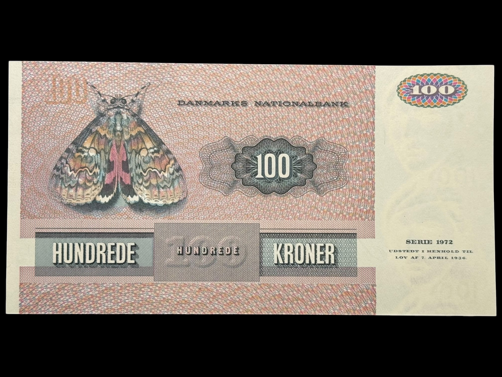 100 kroner 1984 C6, Billestrup/R. Mikkelsen, Nr. 2217686, Sieg 142, DOP 151, Pick 51, Kva. 0 - Image 2