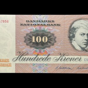 100 kroner 1984 C5, Billestrup/R. Mikkelsen, Nr. 3047956, Sieg 142, DOP 151, Pick 51, Kva. 0