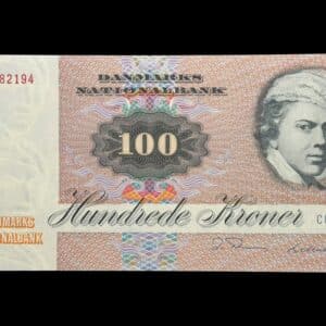 100 kroner 1984 C6, Billestrup/O. Thomasen, Nr. 5982194, Sieg 142, DOP 151, Pick 51, Kva. 0