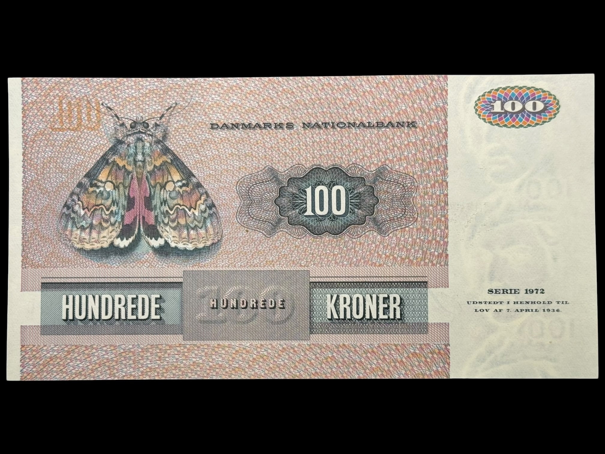 100 kroner 1984 C6, Billestrup/O. Thomasen, Nr. 5982194, Sieg 142, DOP 151, Pick 51, Kva. 0 - Image 2