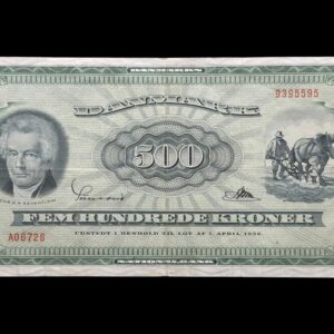 500 kroner 1967 A0, Riim/Sunesen, Nr. 9395595, Sieg 138, DOP 147, Pick 47, Kva. 1