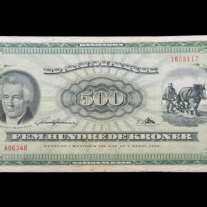 500 kroner 1963 A0, Riim/Svend Andersen, Nr. 1655117, Sieg 138, DOP 147, Pick 47, Kva. 1