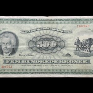 500 kroner 1963 A0 0J, Riim/Svend Nielsen, Nr. 1202879, Sieg 138, DOP 147, Pick 47, Kva. 1-1+