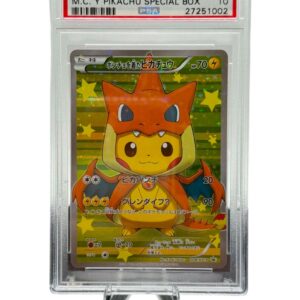 Pokemon TCG, 2016 Pokemon, XY Promo, Mega Charizard Y Special Box, Japanese, Poncho Wearing Pikachu #208XYP, PSA 10