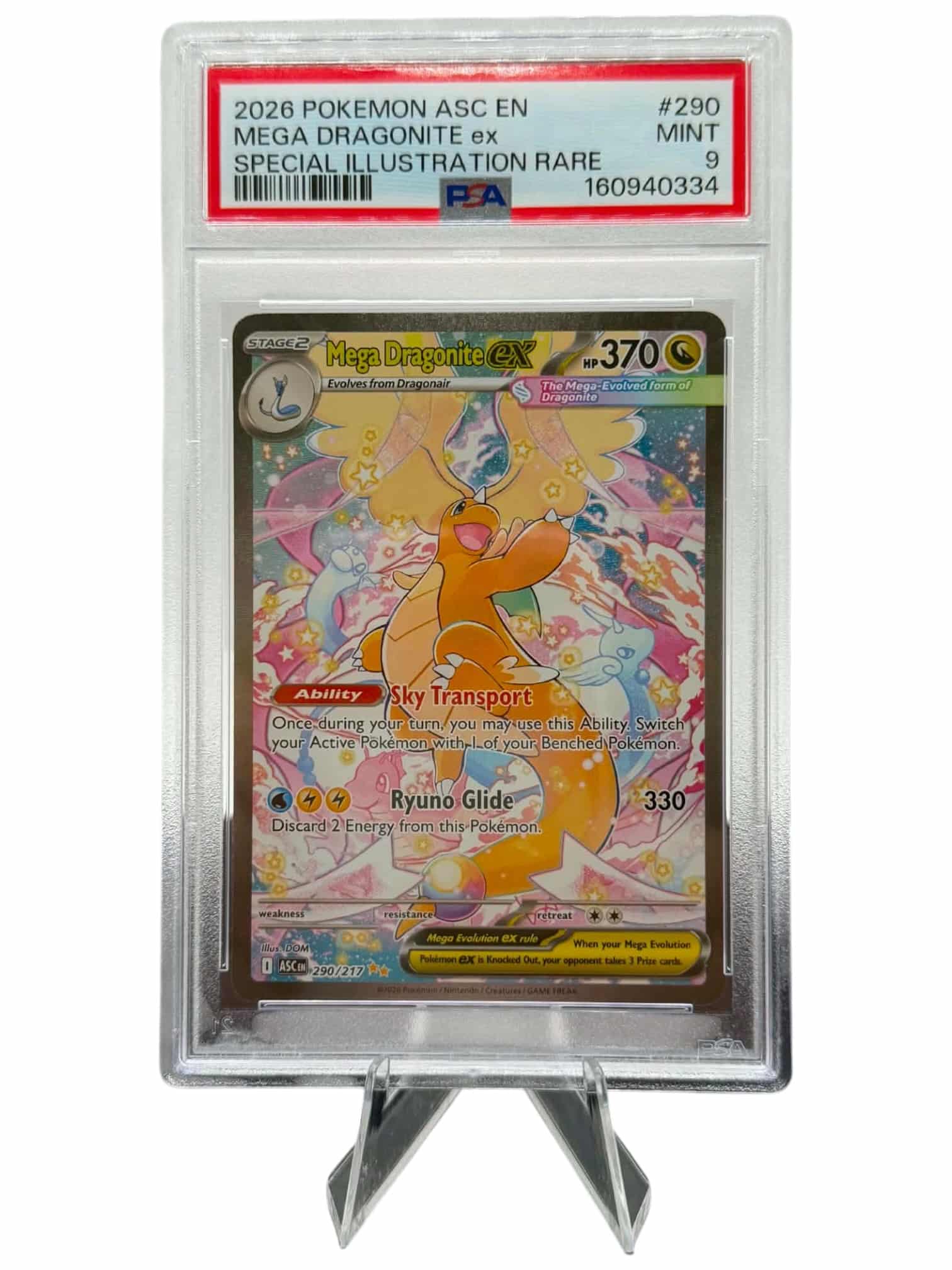 Pokemon TCG, 2026 Pokemon, Ascended Heroes, Special Illustration Rare, Mega Dragonite Ex #290, PSA 9