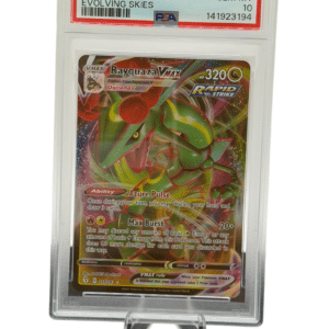 Pokemon TCG, 2021 Pokemon, Sword and Shield, Evolving Skies, Rayquaza Vmax #111, PSA 10