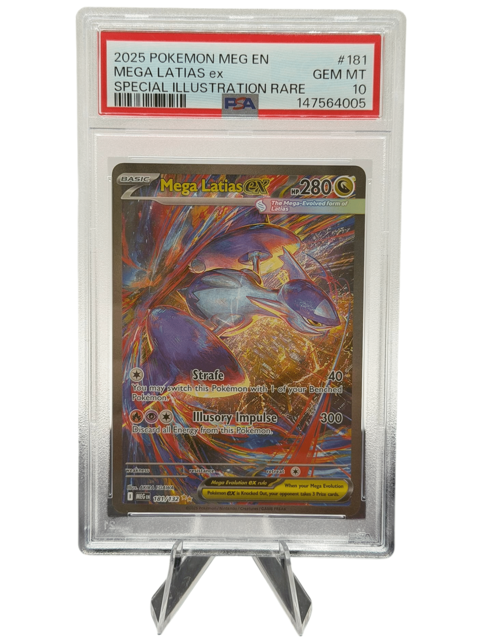 Pokemon TCG, 2025 Pokemon, Mega Evolution, Special Illustration Rare, Mega Latias Ex #181, PSA 10