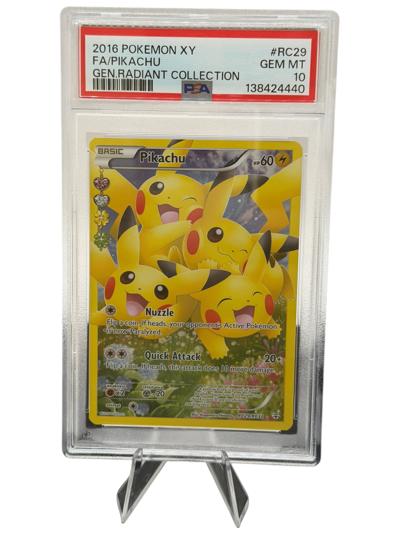 Pokemon TCG, 2016 Pokemon XY, Generations Radiant Collection, Pikachu #RC29, PSA 10, POP 455
