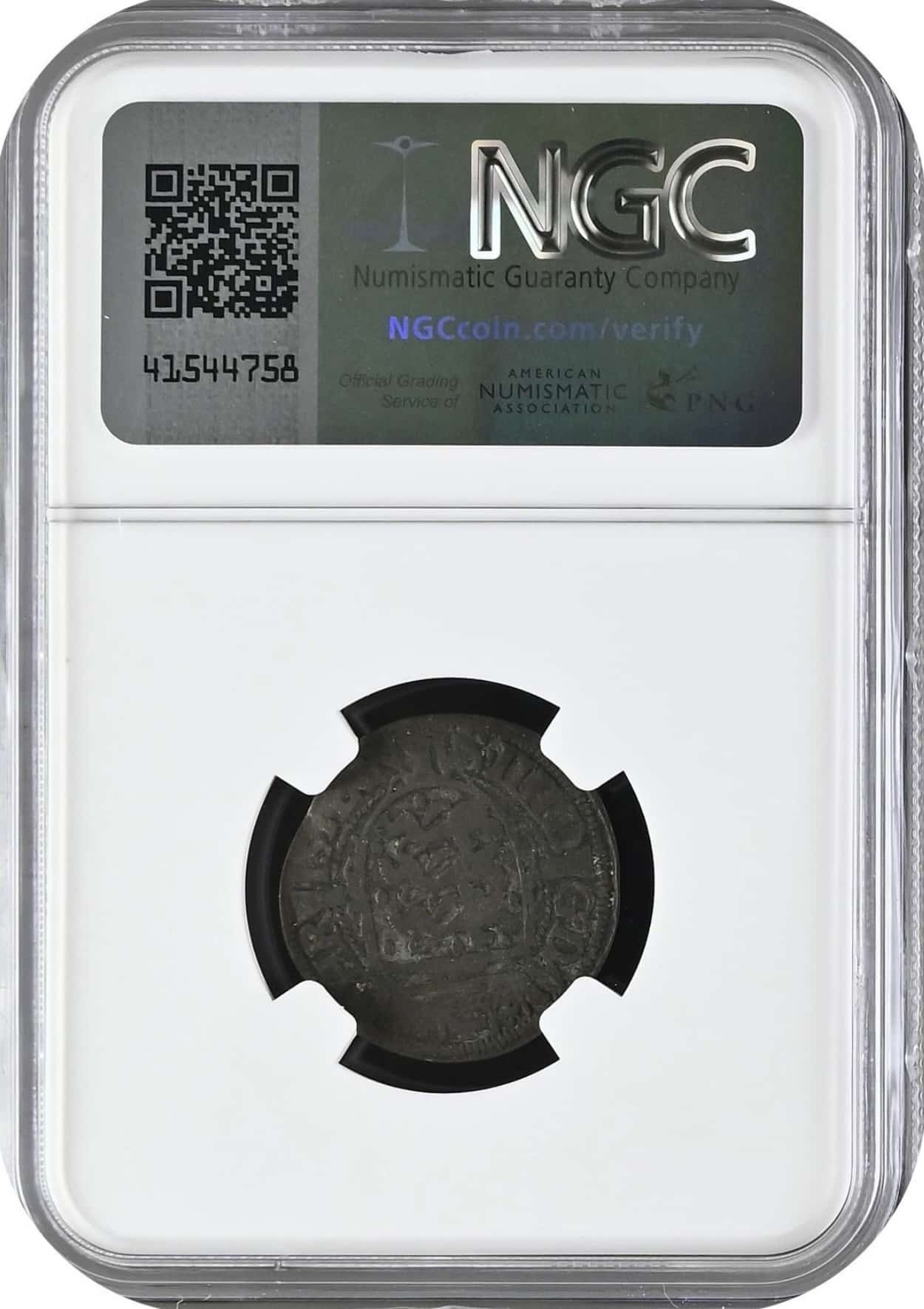 1607, 2 skilling, Chr.IV, Sieg 30.2, Hede 79B, Schou 31 Bruun 4742, Kva. 1, Graderet VF 25 af NGC, ex. L.E.Bruun “original samleretiket medfølger” Sjælden årgang. - Image 2