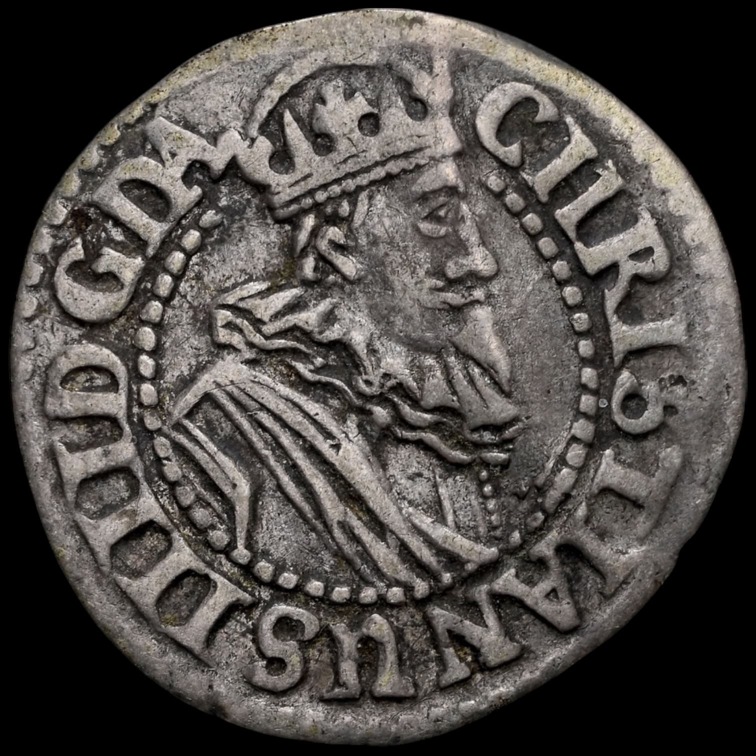 1632, 4 skilling, Chr.IV,Sieg 46.2, Hede 142, Schou 14, Bruun 5616, Kva. 1+, Graderet XF Details Bent af NGC, ex. L.E.Bruun “original samleretiket medfølger” - Image 4
